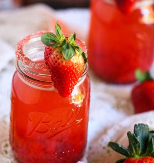 anniversaire fraise- mason jar