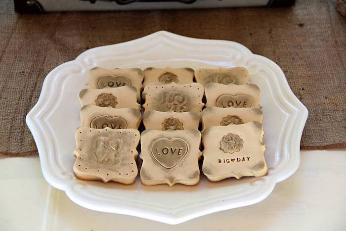 Mariage vintage - sablés décorés personnalisés