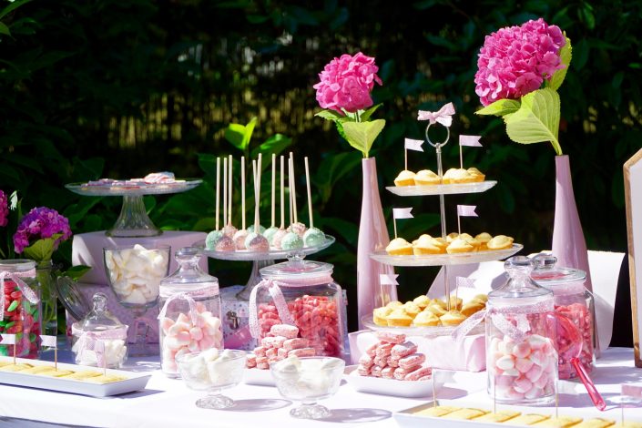 sweet table en rose pastel
