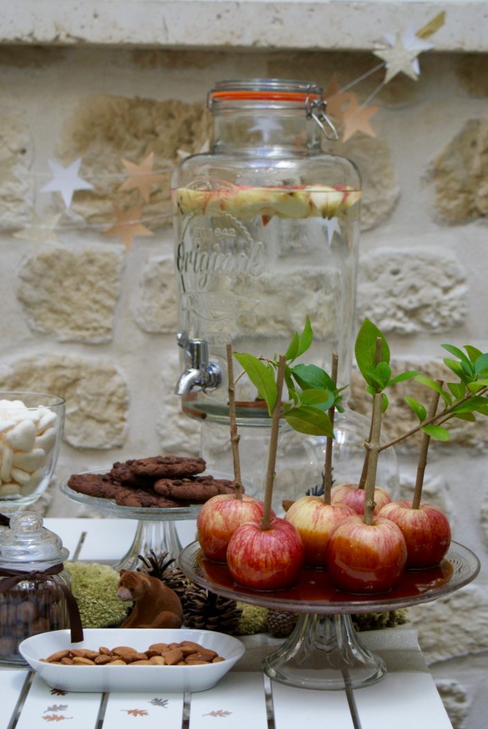 Mini sweet table automne - pommes au caramel au beurre salé