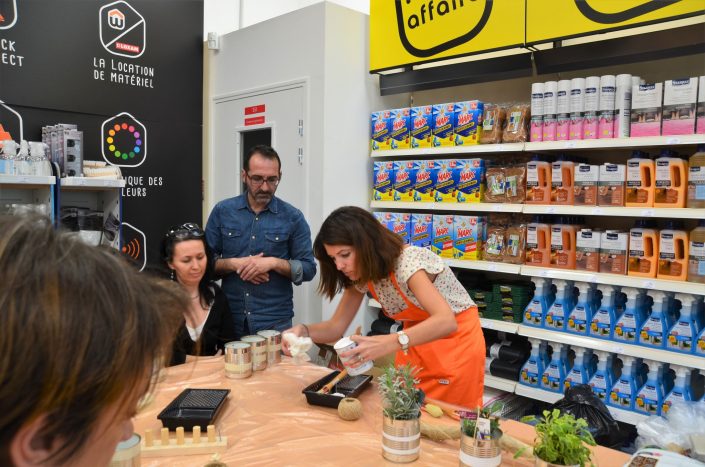 Ouverture du nouveau magasin Weldom à Paris : animation d'atelier DIY Jardin par Studio Candy