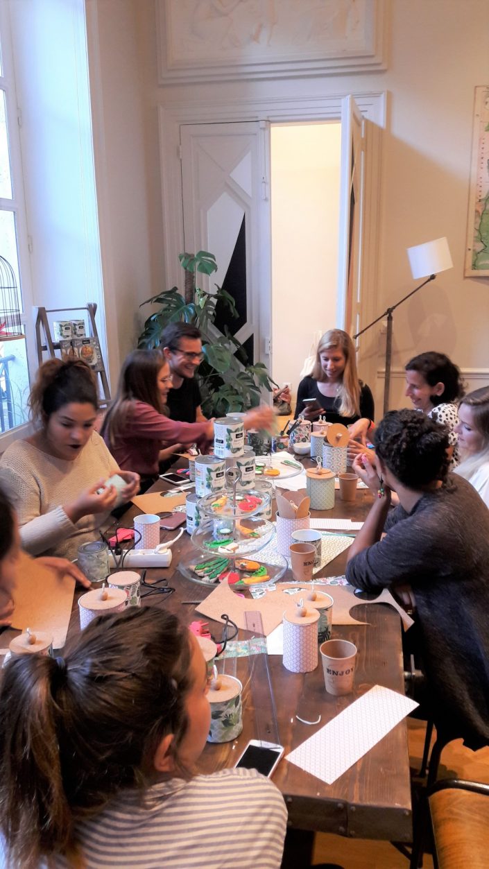 Atelier diy - atelier créatif chez Au Féminin pour D'aucy - influenceurs