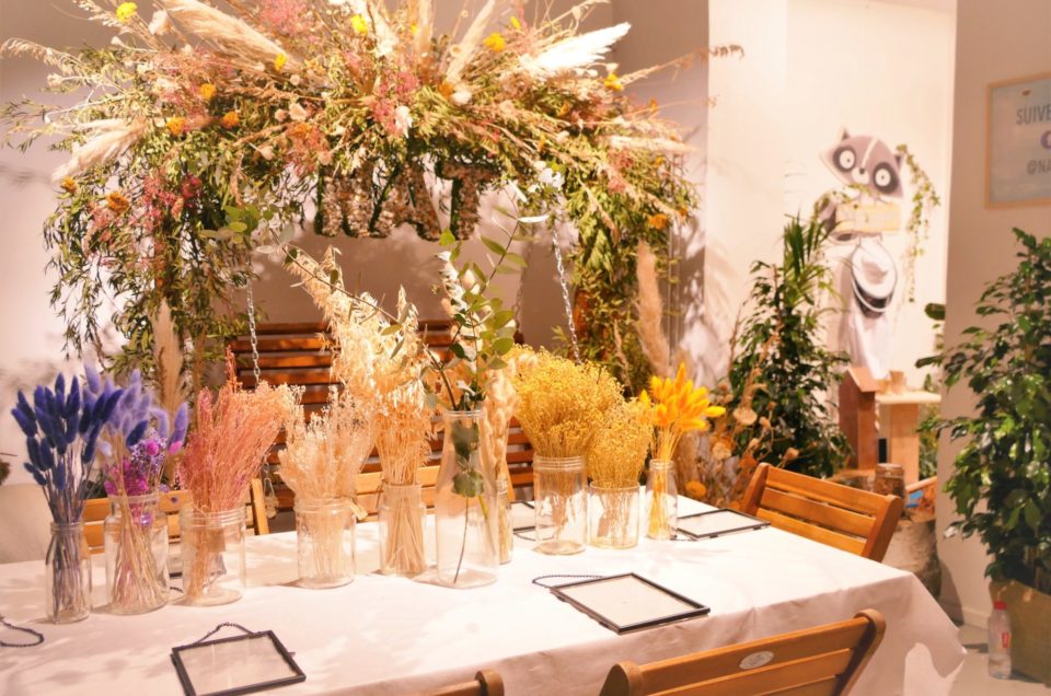 Atelier herbier de fleurs séchées et petit déjeuner nature pour Nestlé