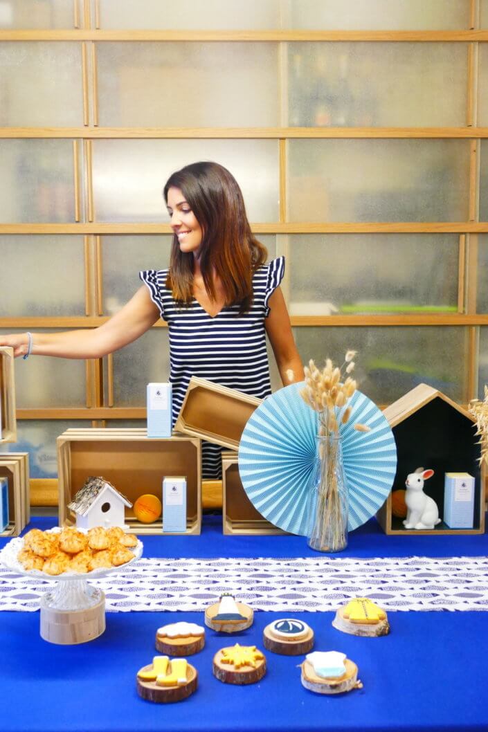 Evenement presse lancement du parfum Petit Bateau avec table sur mesure et des sablés décorés Studio Candy